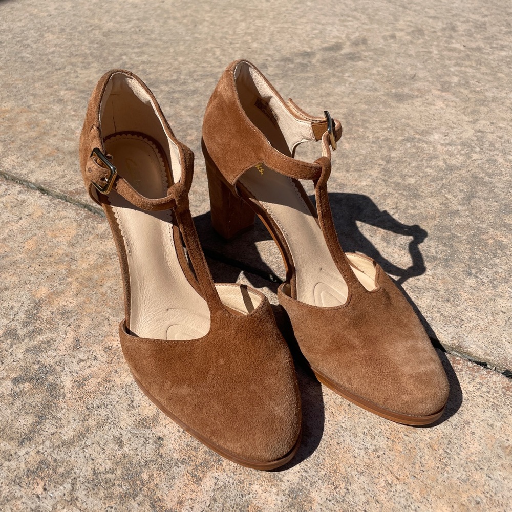 Clarks T-Strap Heels